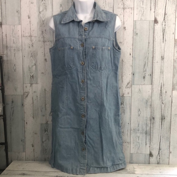 Sonoma Light Wash Denim Dress Medium - Picture 1 of 10
